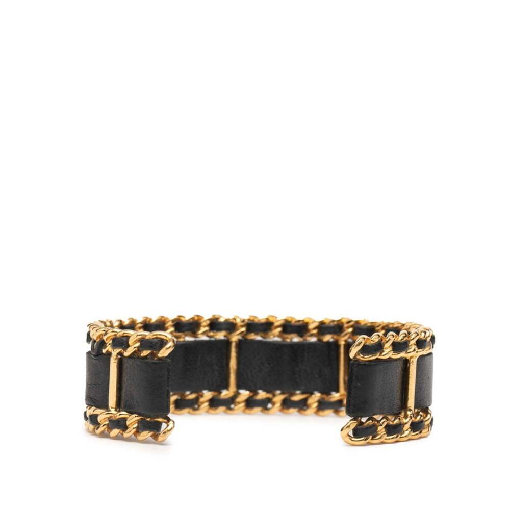CHANEL Authentic Black Leather Bracelet - Picture 3 of 4